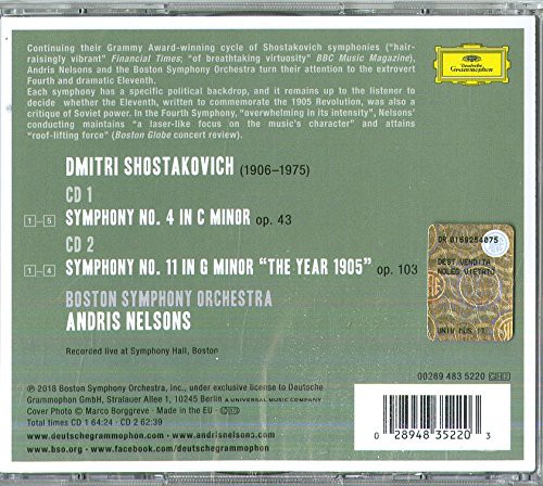 Andris Nelsons, Boston Symphony Orchestra: Shostakovich: Symphony No. 4 & 11, The Year 1905 - CD Foto #2