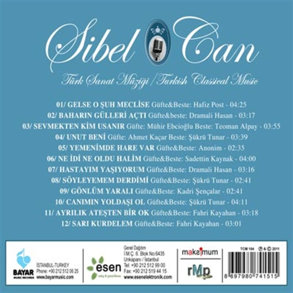 Sibel Can: Türk Sanat Müziği - CD Foto #2