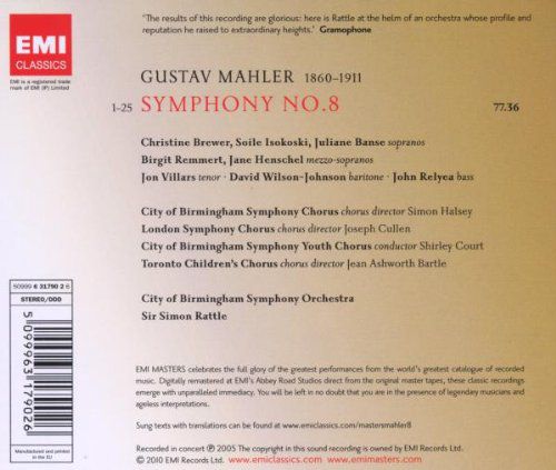 Juliane Banse, Christine Brewer, Soile Isokoski, City of Birmingham Symphony Orchestra, Sir Simon Rattle: Mahler: Symphony No.8 - CD Foto #2