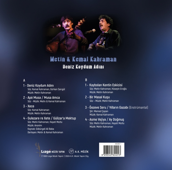 Metin & Kemal Kahraman: Deniz Koydum Adını - Plak Foto #2