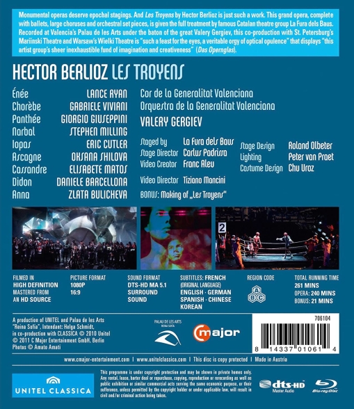 Daniela Barcellona, Lance Ryan, Elisabete Matos, Giorgio Giuseppini, Stephen Milling, Eric Cutler, Orquestra de la Comunitat Valenciana, Valery Gergiev: Berlioz: Les Troyens - BluRay Foto #2