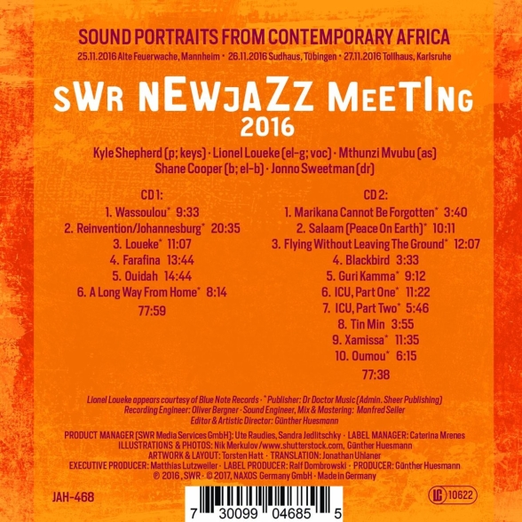 Lionel Loueke, Kyle Shepherd, Mthunzi Mvubu, Shane Cooper, Jonno Sweetman: SWR New Jazz Meeting 2016 - CD Foto #2