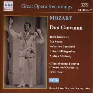 Mozart: Don Giovanni (Glyndebourne) (1936) - CD
