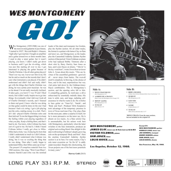 Wes Montgomery: Go! + 1  Bonus Track - Plak Foto #2