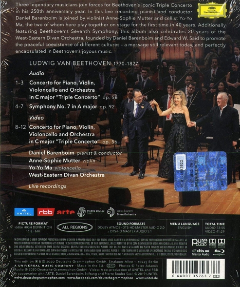 Anne-Sophie Mutter, Yo-Yo Ma, Daniel Barenboim: Beethoven: Triple Concerto - BluRay Foto #2