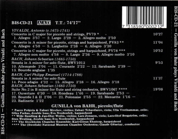 Gunilla von Bahr: Piccolo Concertos - CD Foto #2