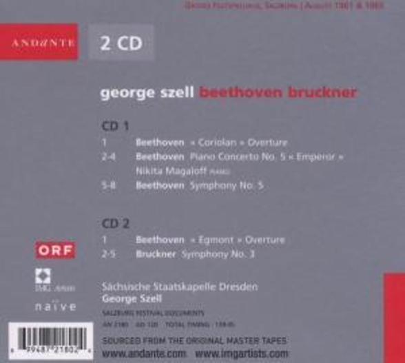 George Szell: Beethoven, Bruckner - CD Foto #2