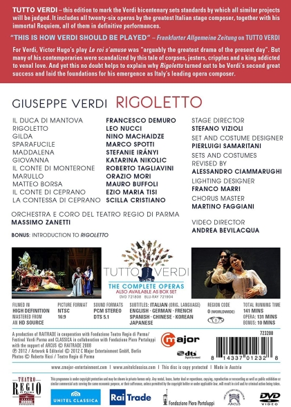 Francesco Demuro, Leo Nucci, Nino Machaidze, Marco Spotti, Stefanie Iranyi, Katarina Nikolic, Orchestra del Teatro Regio di Parma, Massimo Zanetti: Verdi: Rigoletto - DVD Foto #2