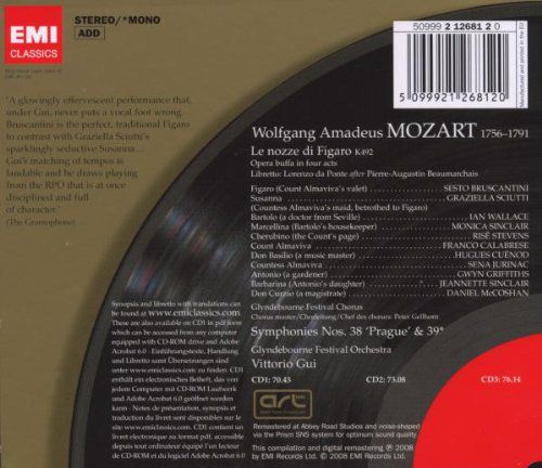 Graziella Sciutti, Sena Jurinac, Rise Stevens, Sesto Bruscantini, Franco Calabrese, Glyndebourne Festival Orchestra, Vittorio Gui: Mozart: Le Nozze Di Figaro - CD Foto #2