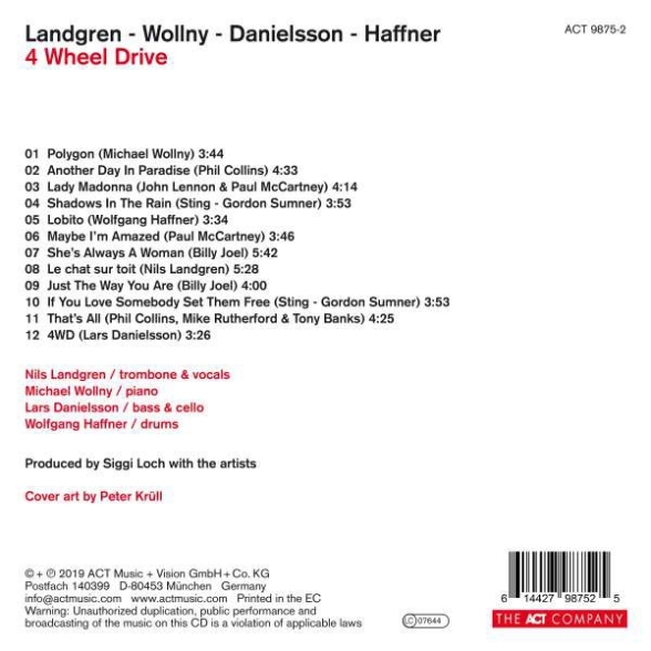 Nils Landgren, Michael Wollny, Lars Danielsson, Wolfgang Haffner: 4 Wheel Drive - CD Foto #2