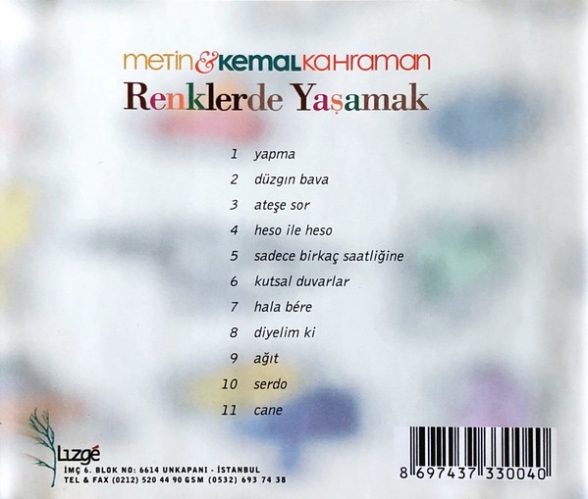Metin & Kemal Kahraman: Renklerde Yaşamak - CD Foto #2