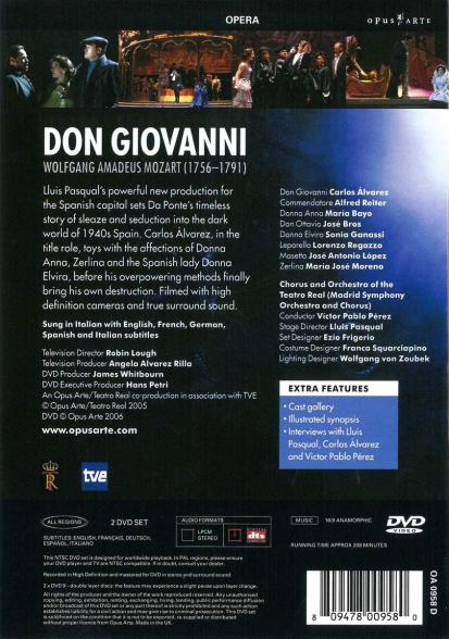 Carlos Alvarez, Maria Bayo, Jose Bros, Sonia Ganassi, Alfred Reiter, Victor Pablo Perez: Mozart: Don Giovanni - DVD Foto #2