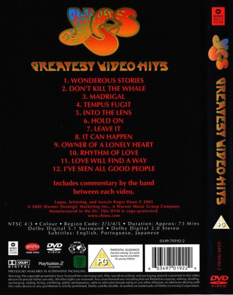 Yes: Greatest Video Hits - DVD Foto #2
