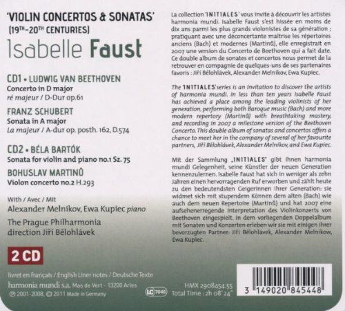 Isabelle Faust, Alexandre Melnikov, Ewa Kupiec, The Prague Philharmonia, Jiří Bĕlohlávek: Isabelle Faust - Violin Sonatas & Concertos (Beethoven, Bartok, Martinu, Schubert) - CD Foto #2
