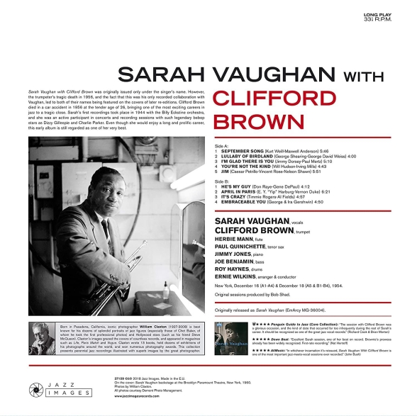Sarah Vaughan, Clifford Brown: Sarah Vaughan With Clifford Brown (Dexluxe Gatefold Edition. Photographs By William Claxton) - Plak Foto #2