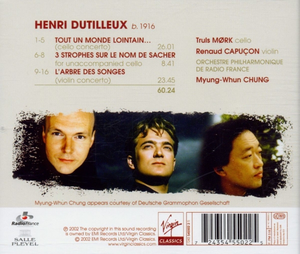 Truls Mørk, Renaud Capuçon, Radio Filharmonisch Ork., Orchestre Philharmonique de Radio France, Myung-Whun Chung: Dutilleux: Tout un Monde Lointain... - CD Foto #2