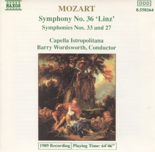 Barry Wordsworth, Capella Istropolitana: Mozart: Symphony No. 36 'Linz', Symphonies Nos. 33 And 27 - CD