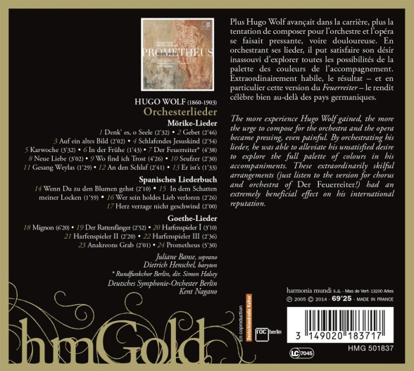 Juliane Banse, Dietrich Henschel, Rundfunchor Berlin, Deutsches Symphonie-Orchester Berlin, Kent Nagano: Wolf: Prometheus, Orchesterlieder - CD Foto #2