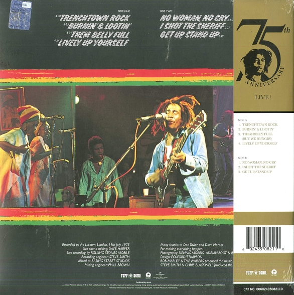 Bob Marley & The Wailers: Live!  (Half Speed Mastering) - Plak Foto #2