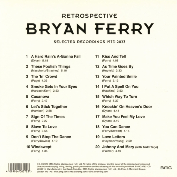 Bryan Ferry: Retrospective: Selected Recordings 1973 - 2023 - CD Foto #2