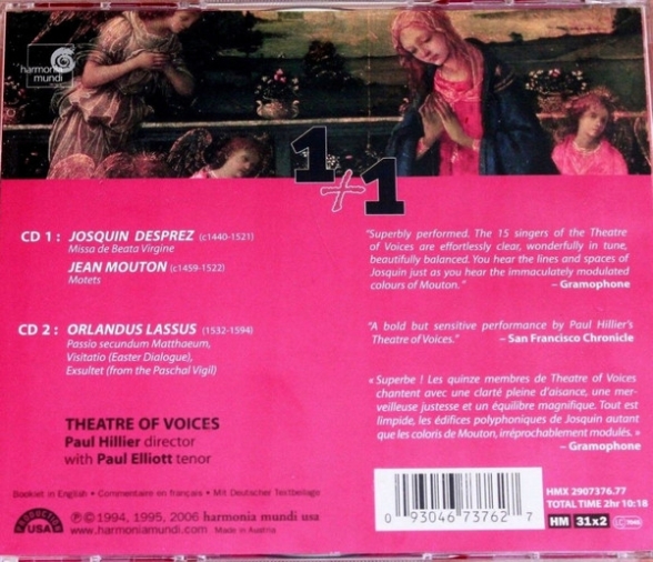 Theatre of Voices: Missa De Beata Virgine / Passio Secundum Matthaeum - CD Foto #2