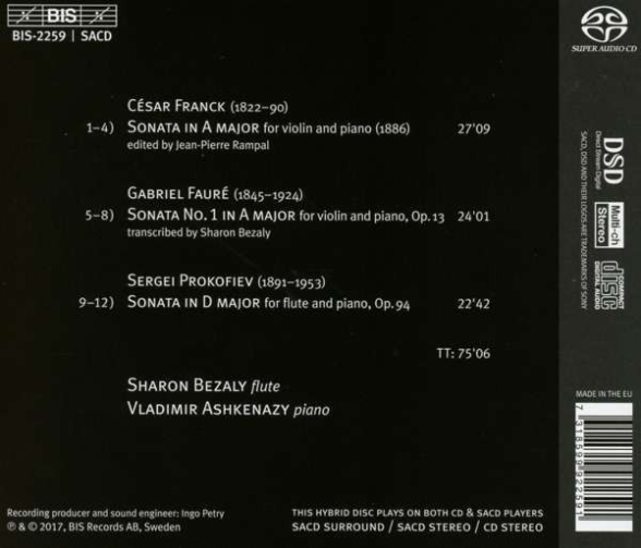 Sharon Bezaly, Vladimir Ashkenazy: Francks, Faure, Prokofiev: Sonatas - SACD Foto #2