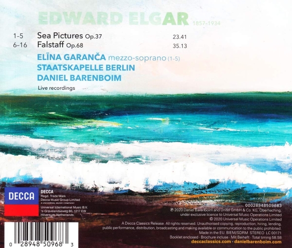 Daniel Barenboim, Elina Garanča, Staatskapelle Berlin: Elgar: Sea Pictures op.37 / Falstaff - CD Foto #2