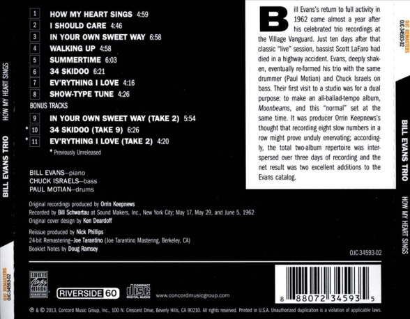 Bill Evans Trio: How my Heart Sings - CD Foto #2