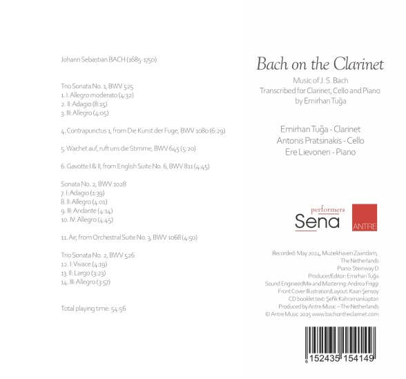 Emirhan Tuğa, Antonis Pratsinakis, Ere Lievonen: Bach On Clarinet - CD Foto #2