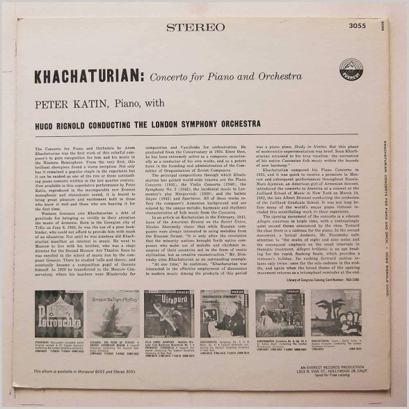 Hugo Reinhold, London Symphony Orchestra: Khachaturian: Piano Concerto - Plak Foto #2