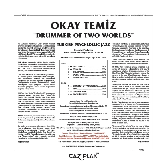 Okay Temiz: Drummer of Two Worlds  (Opus3a Exclusive - Islak İmzalı) - Plak Foto #2