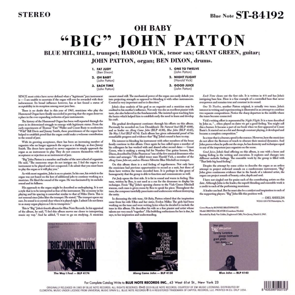 John Patton: Oh Baby! (feat Grant Green, Blue Mitchell) - Plak Foto #2