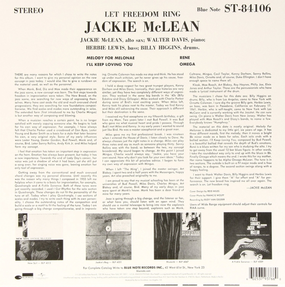 Jackie McLean: Let Freedom Ring (Remastered - Limited Edition) - Plak Foto #2