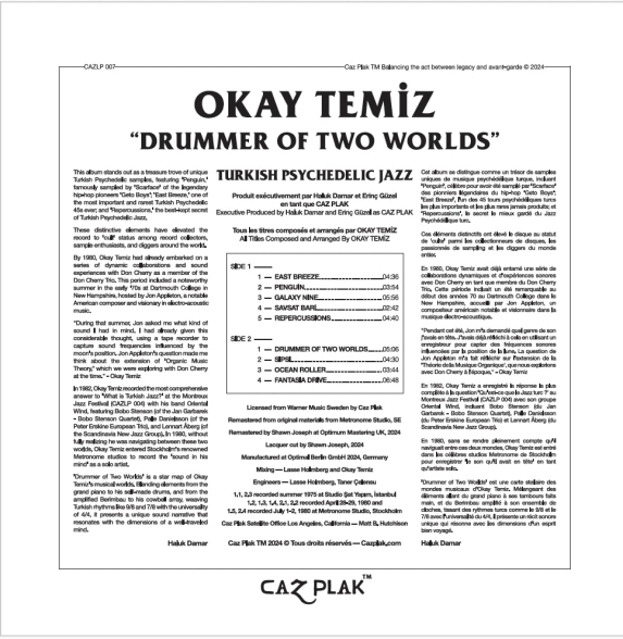 Okay Temiz: Drummer of Two Worlds (Reissue - Avrupa Edisyonu) - Plak Foto #2