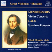 Yehudi Menuhin: Mendelssohn: Violin Concerto / Lalo: Symphonie Espagnole (Menuhin)  (1933, 1938) - CD
