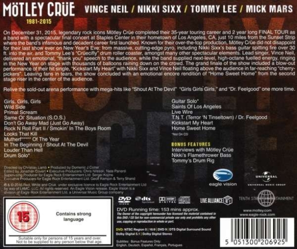 Mötley Crüe: The End - Live In Los Angeles 2015 - CD Foto #2