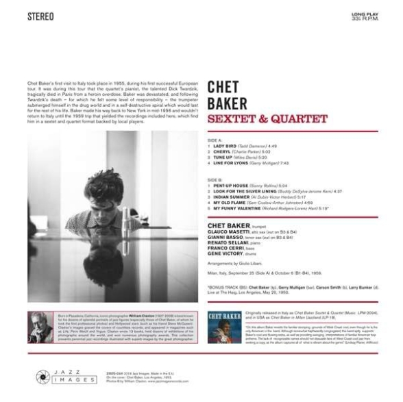 Chet Baker Quartet, Chet Baker Sextet: Chet Baker Sextet & Quartet - Plak Foto #2
