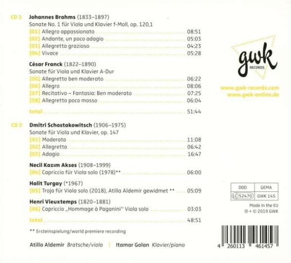 Atilla Aldemir, Itamar Golan: Passion - CD Foto #2