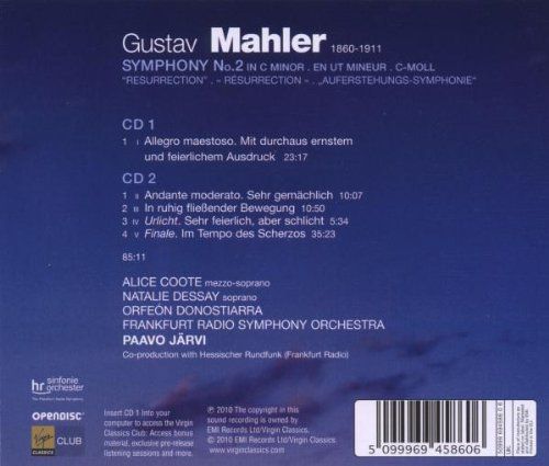 Natalie Dessay, Alice Coote, Radio-Sinfonie-Orchester Frankfurt, Paavo Järvi: Mahler: Symphony No.2 - CD Foto #2