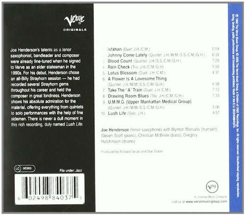 Joe Henderson: Lush Life - CD Foto #2