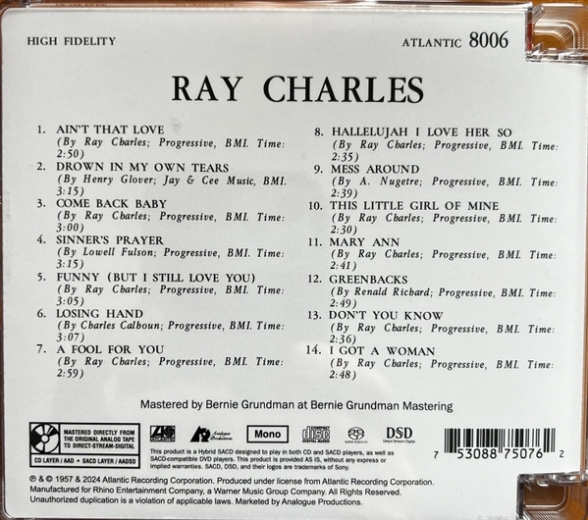 Ray Charles - SACD Foto #2
