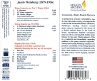 Jorge Federico Osorio: Jacob Weinberg: Piano Concerto No. 2; String Quartet, Op. 55; Shabbat Ba'aretz Sabbath in the Holy Land Milken Archive of American Jewish Music - CD Foto #2