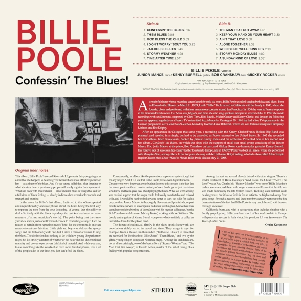 Billie Poole: Confessin'  The Blues - Plak Foto #2