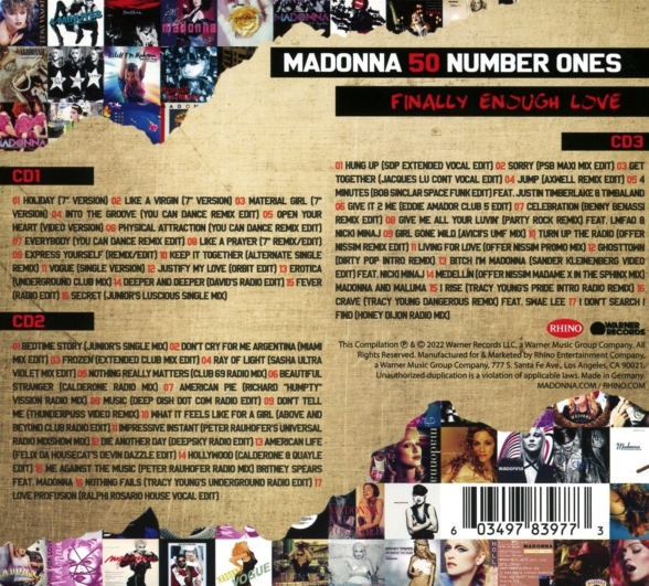 Madonna: Finally Enough Love: 50 Number Ones (Deluxe Edition) - CD Foto #2