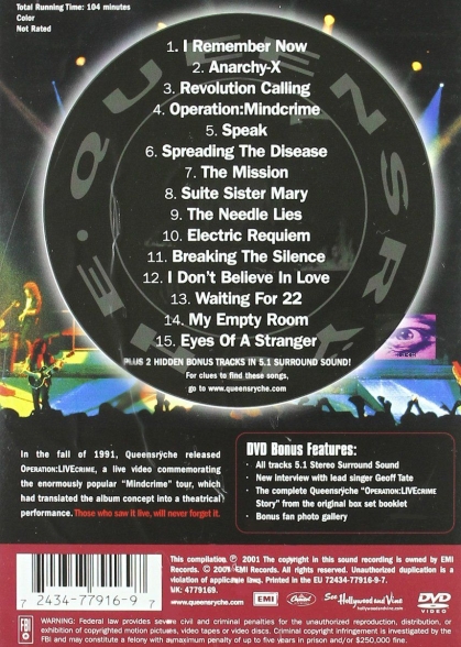 Queensryche: Operation - Livecrime - DVD Foto #2