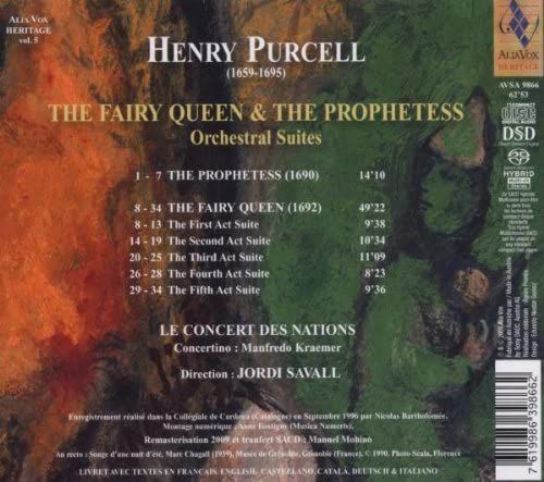 Le Concert des Nations, Jordi Savall: Purcell: The Fairy Quenn, The Prophets - SACD Foto #2