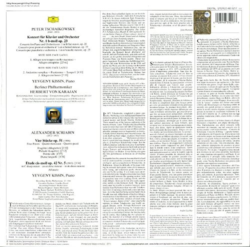 Evgeny Kissin, Herbert von Karajan, Berliner Philharmoniker: Tchaikovsky: Piano Concerto No 1 - Plak Foto #2