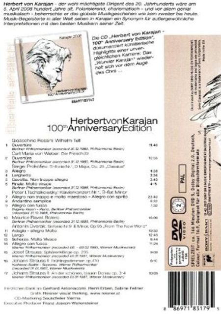 Herbert von Karajan: 100th Year Anniversary - DVD Foto #2