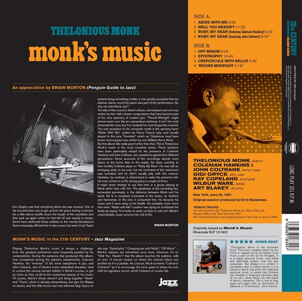 Thelonious Monk: Monk's Music Limited Edition - Solid Blue Vinyl) - Plak Foto #2