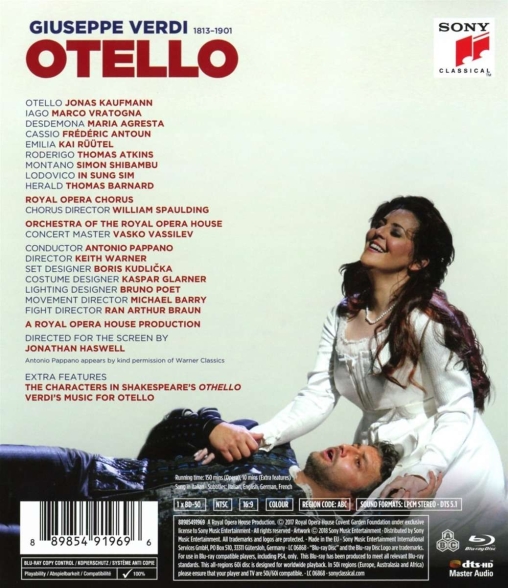 Jonas Kaufmann, Marco Vratogna, Antonio Pappano, Orchestra & Chorus of the Royal Opera House: Verdi: Otello - BluRay Foto #2
